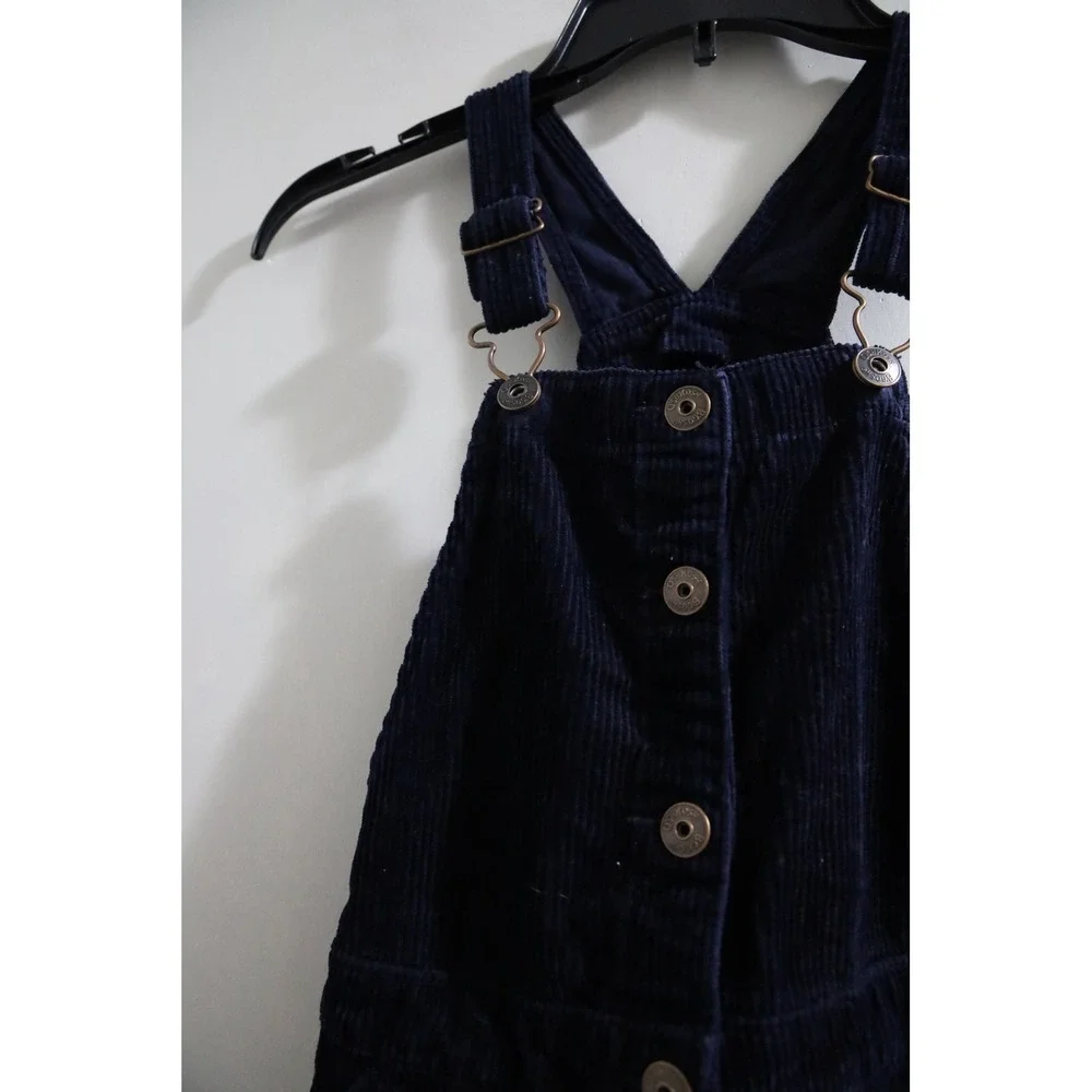 OshKosh B'gosh Girls Size 10 Dark Blue Corduroy Jumper Dress‎ Cute Casual